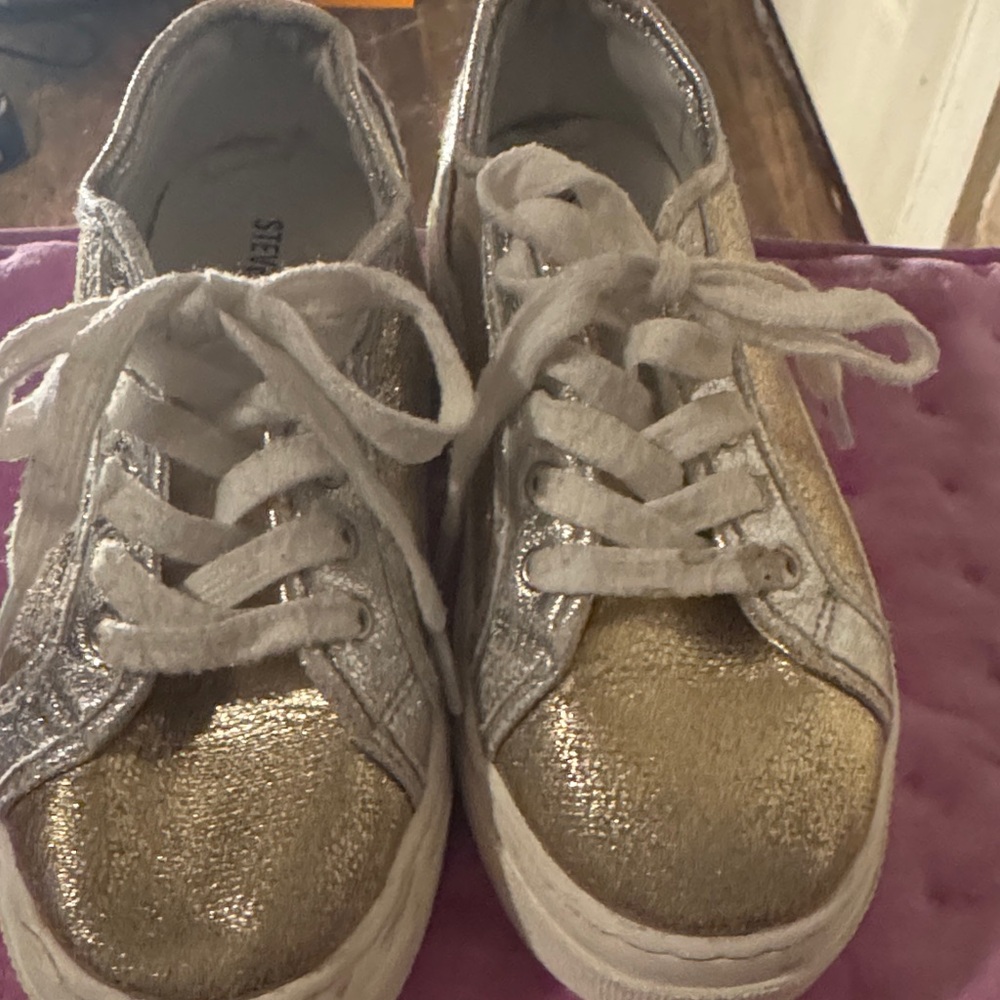 Steve Madden Kids Gold and Silver Sneakers